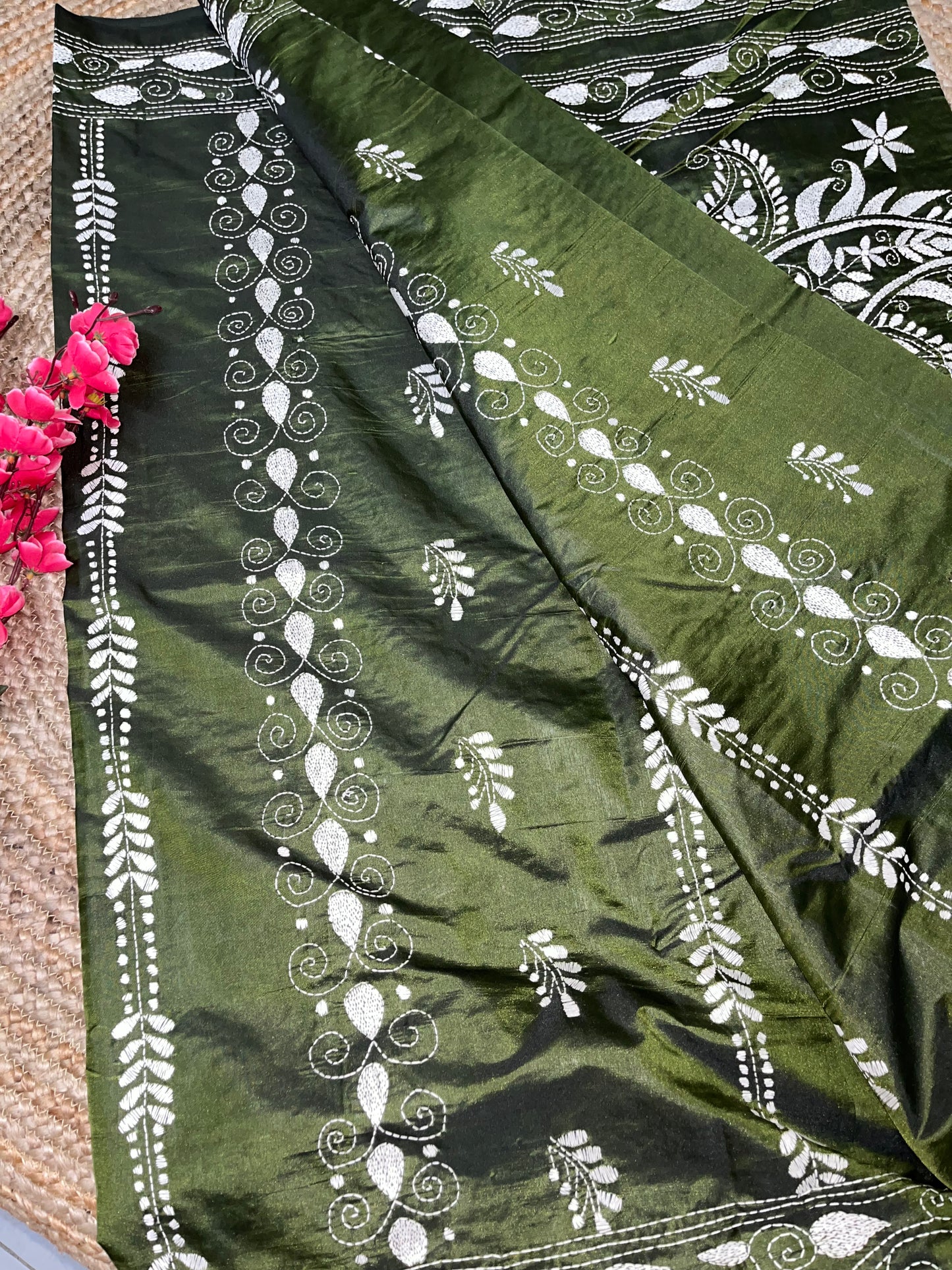 Kantha Stich with Flora Motifs design (hand work)